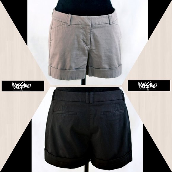 SET Mossimo Stretch Dress Shorts Tan & Black sz 8 - Picture 1 of 6